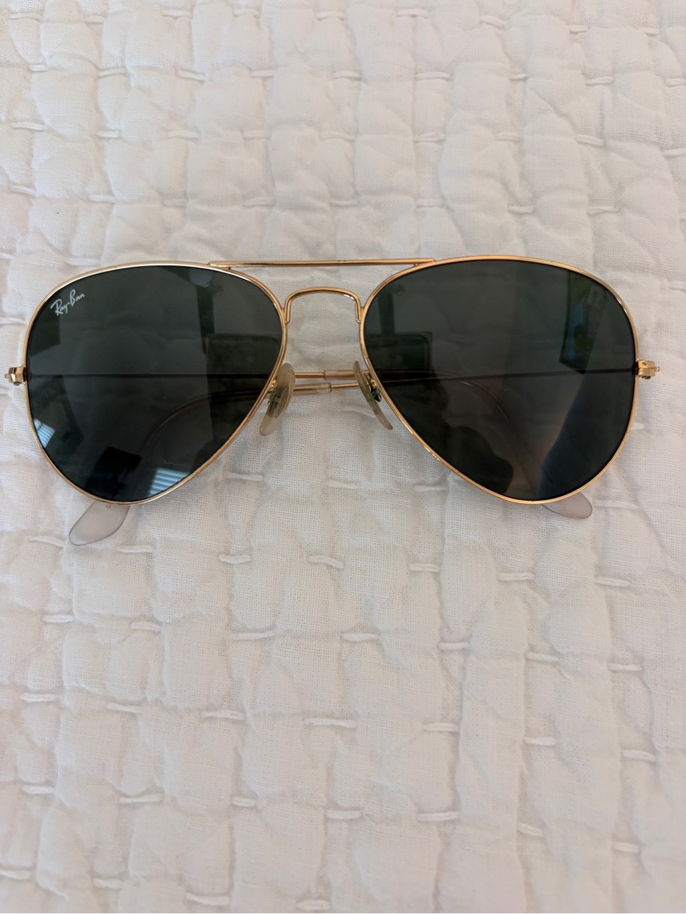 Ray-Ban Aviator Sunglasses - Gold Frame with Dark Green Lenses